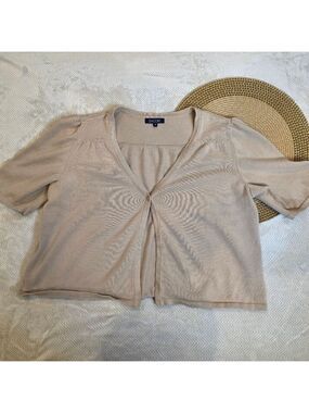 *4 For $25* Encore Beige Short Sleeve Cardigan